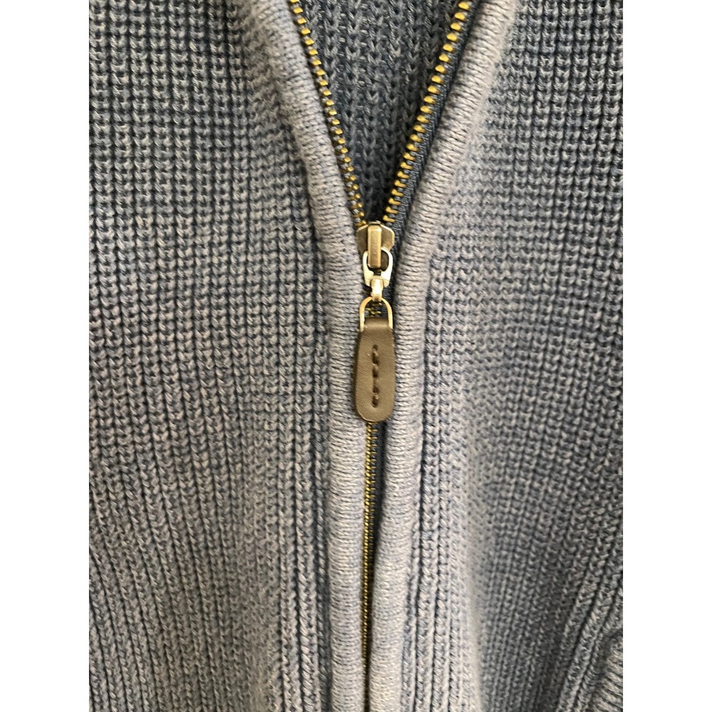 Vintage LL Bean Knit Blue Grandpacore Jacket Cottagecore Cabincore Sailor - Picture 4 of 4